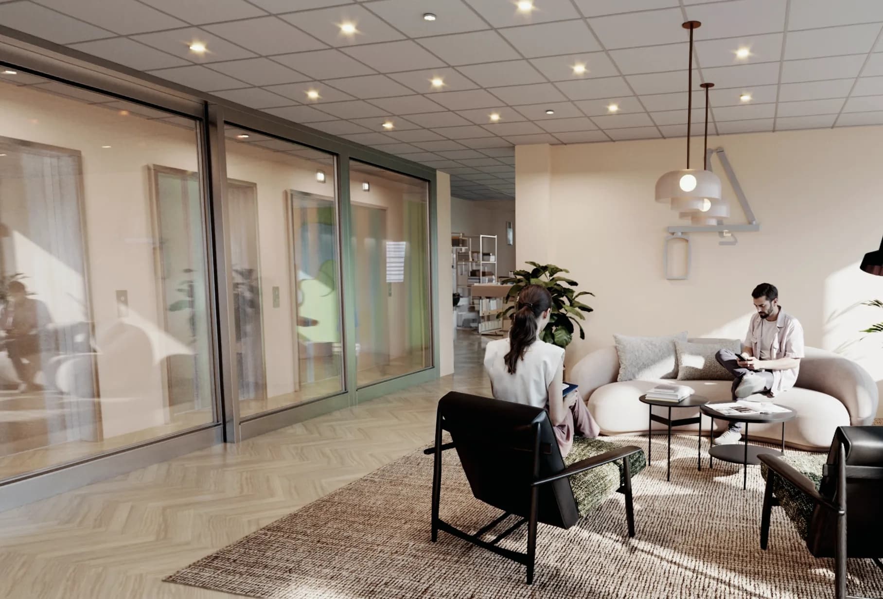 Sittgrupp i vårdlokal i Clovergate